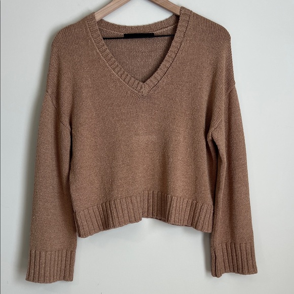 Jenni Kayne Sweaters - Jenni Kayne Oversized Sweater Cotton Linen Slouchy V Neck Sz XS